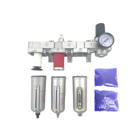 All Tool Depot 1/2" NPT HEAVY DUTY 4 Stages Filter Regulator Coalescing Desiccant Dryer System (AUTO DRAIN) F-FLMR764NA